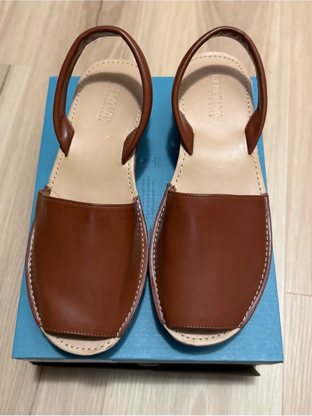 Kenneth Cole Reaction Brown Leather Slingback Mules
